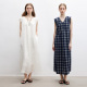 天丝亚麻棉 格仔荷叶边无袖 连衣裙夏季 Dotdrobe多着 薄款 两色入