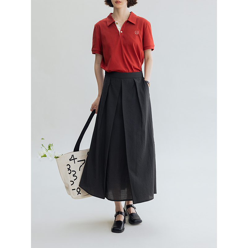 多着干丝高温强缩纸感面料半身裙