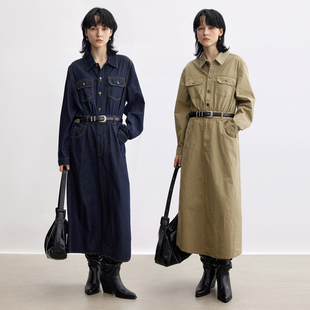 衬衫 Dotdrobe多着 工装 风翻领纯棉长袖 两色入 连衣裙牛仔秋季