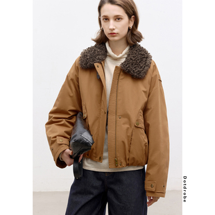 羽绒服男女同款 M1U风环保皮草毛领短款 90白鹅绒 Dotdrobe多着