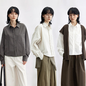 女早秋新款 Dotdrobe多着 三色 工艺长袖 衬衫 M1U风短箱型 打枣