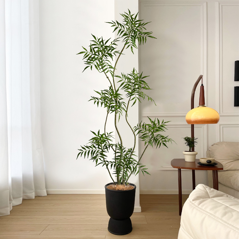 仿真绿植十大功劳高端轻奢室内客厅盆栽玄关仿生植物落地装饰假树