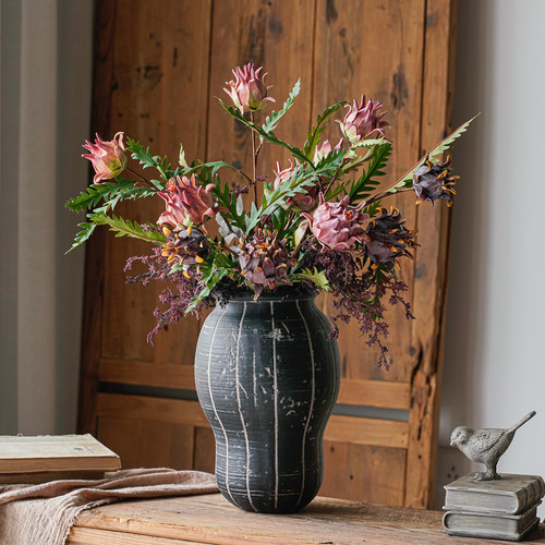 水飞蓟侘寂风仿真花假花摆设