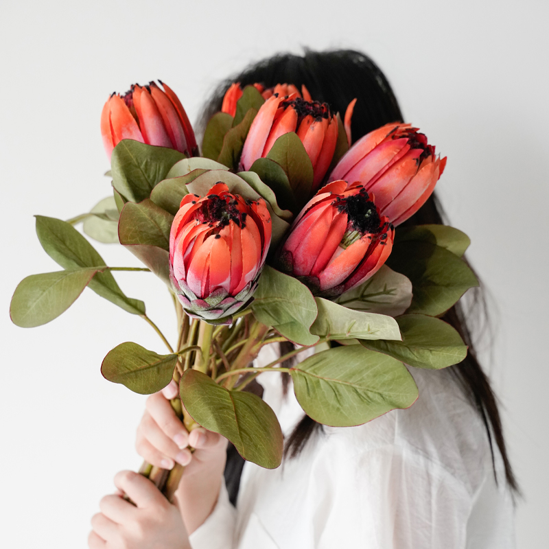 假花仿真花摆设帝王花高级感花卉