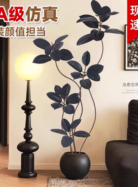 仿真植物橡皮树落地盆栽仿生绿植摆件客厅沙发边家居装饰盆景假树