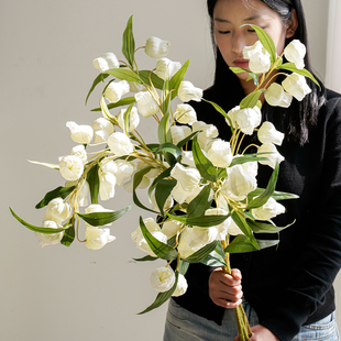 宫灯百合花仿真花假花摆设客厅餐桌电视柜装饰花插花家居花艺摆件