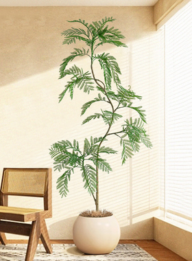 大型仿真绿植蓝花楹室内盆栽仿生植物假树高端轻奢客厅落地装饰品