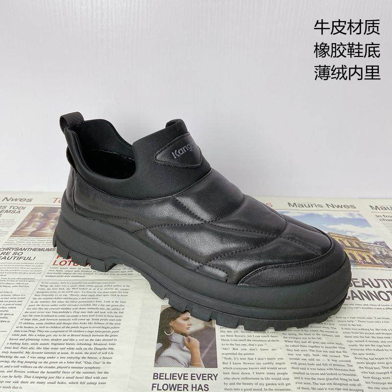康奈专柜正品男鞋真皮休闲皮鞋加绒保暖一脚蹬懒人鞋11247191