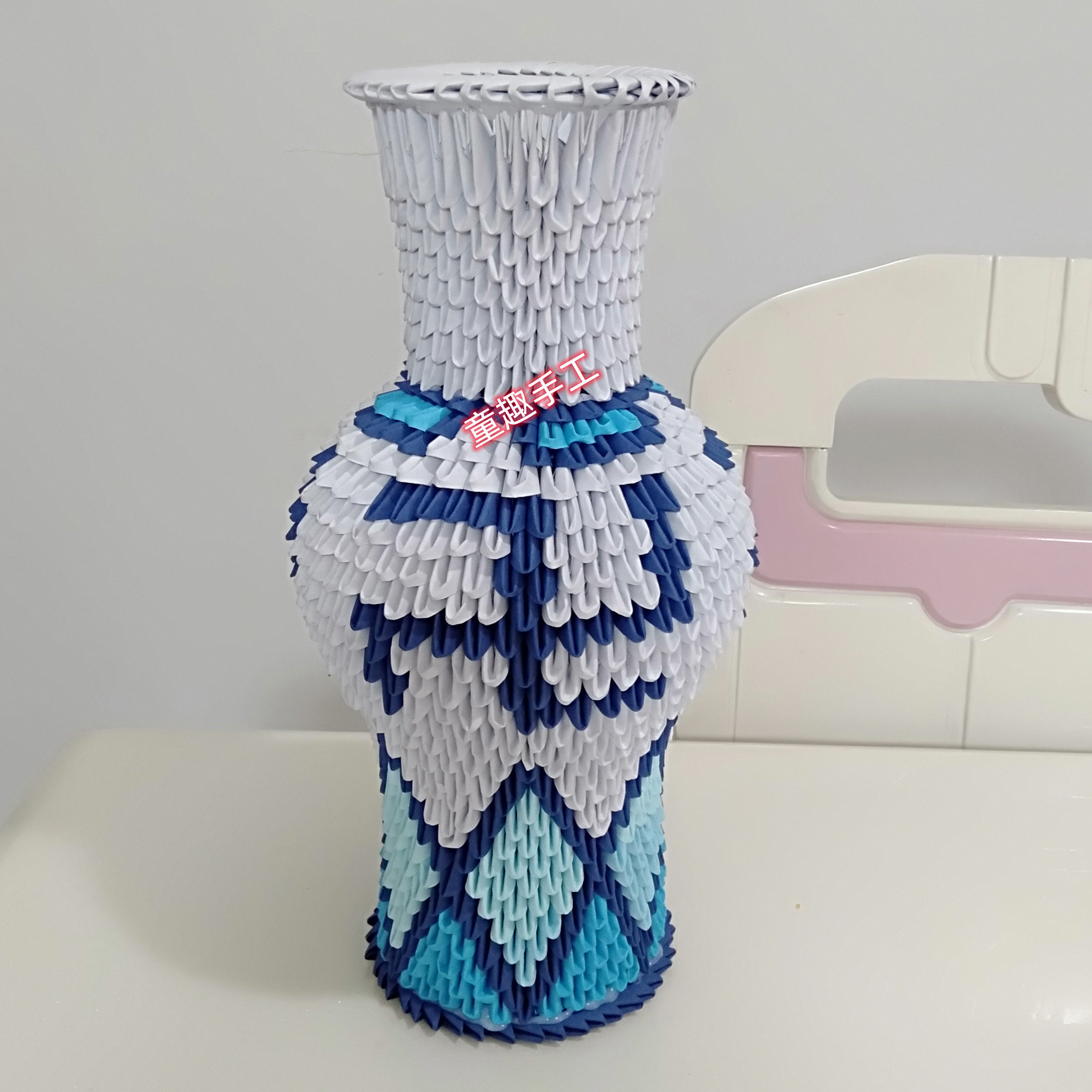 花瓶三角插手工折纸儿童创意立体益智制作diy材料包废物利用