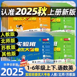 2025秋实验班提优大考卷一二三四五六年级上下册语文数学英语人教北师版 期中期末测试 苏教外研译林小学学霸同步训练练习册试卷单元