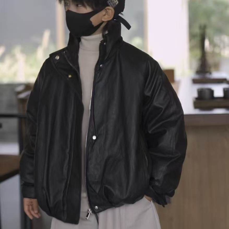 亲子装冬季皮衣新款童装棉服韩系高领加厚外套