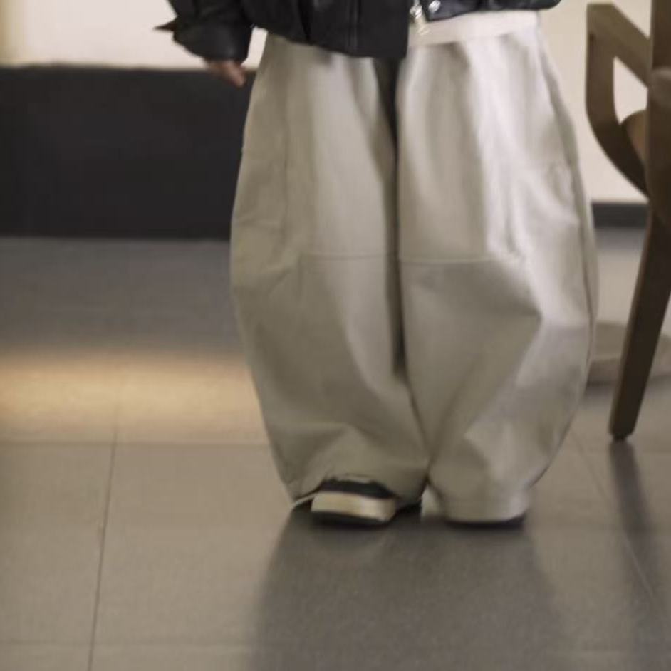 儿童冬季长裤加绒加厚童装百搭宽松弯刀裤男孩纯色