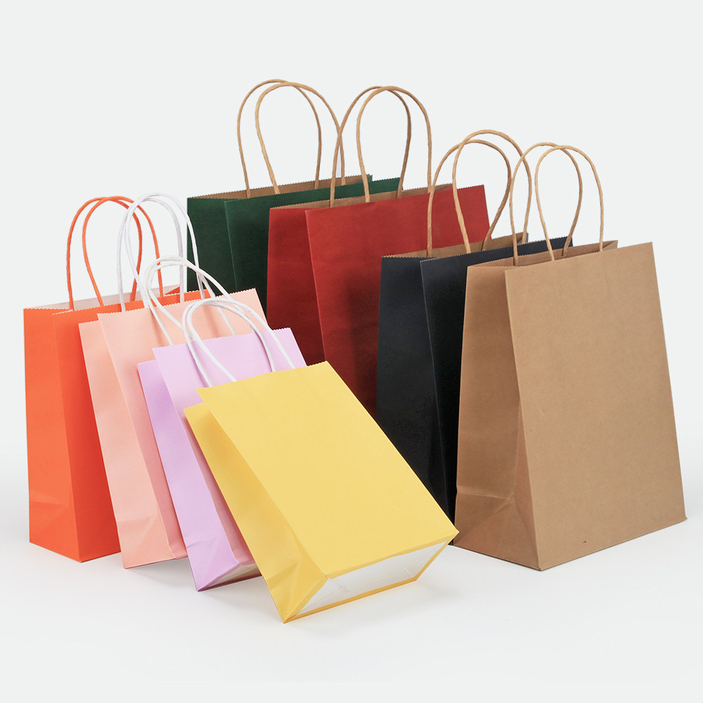 牛皮纸袋手提袋商用纸袋子定制外卖奶茶服装礼品打包装袋印刷logo
