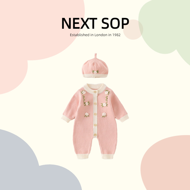 英国NEXT婴儿秋冬针织连体衣宝宝