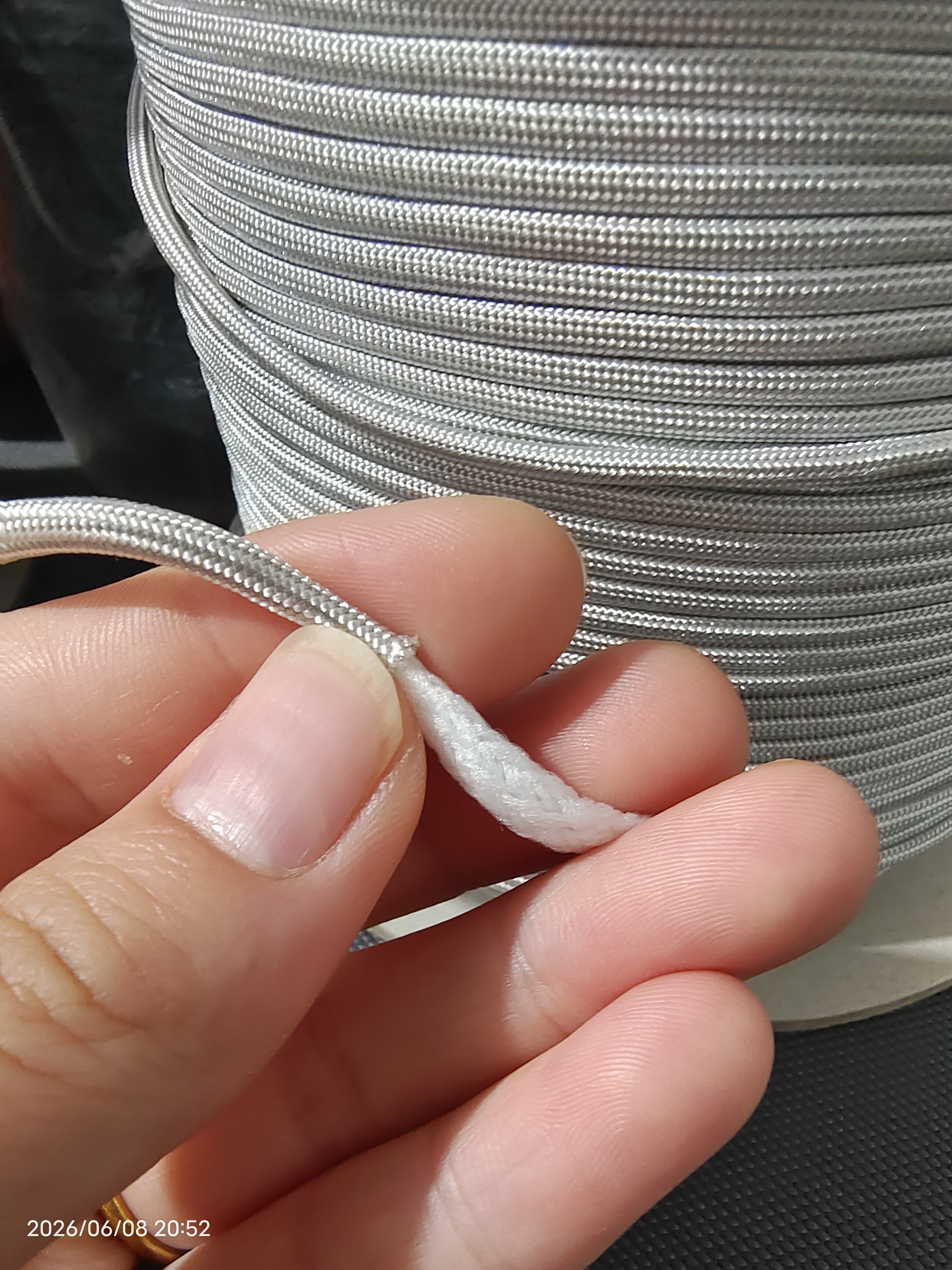 银灰色绳子3㎜毫米双层编织绳尼龙绳手工绳软绳工艺捆绑绳装饰绳