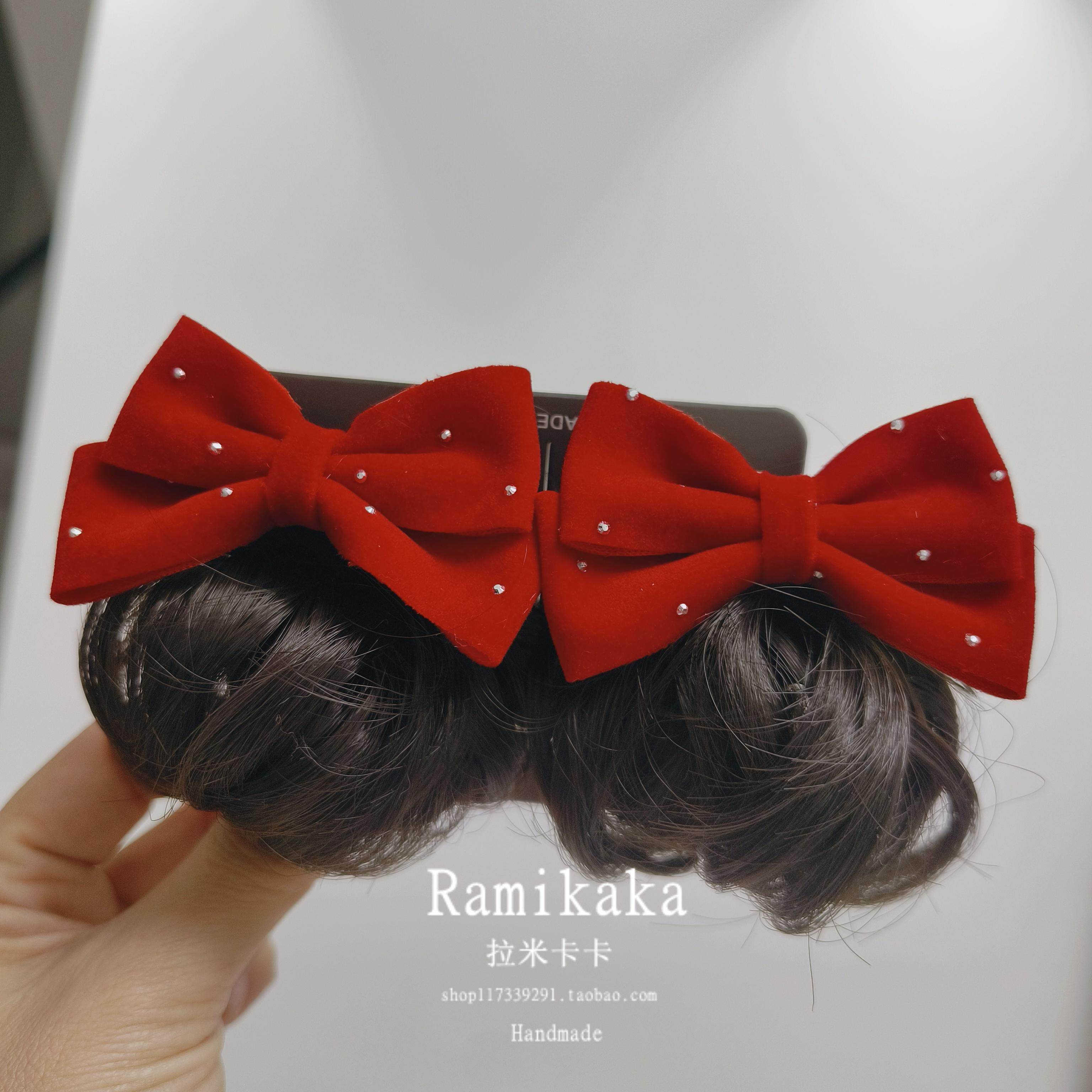 儿童假发苞女孩可爱宝宝公主发卡红色蝴蝶结新年款拜年头饰气质潮,童装/婴儿装/亲子装,假发,淘宝优惠券,粉丝福利购,淘宝优惠卷