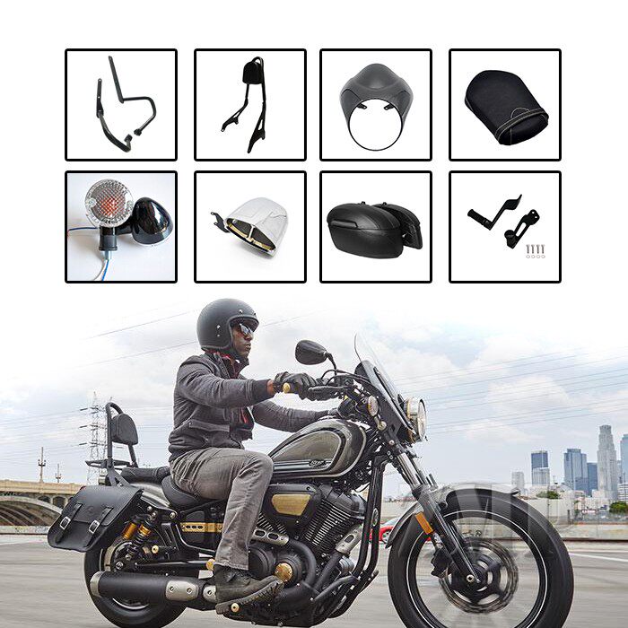 雅马哈xv950大都会后座前座头罩脚踏靠背保护杆yamaha bolt坐垫