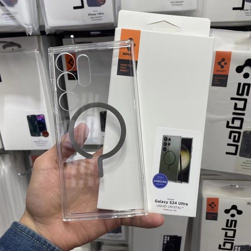 Spigen适用三星精孔透明手机壳s24ultra/ S25ulra透明亚克力s24+plus全包防摔s24硅胶保护套外壳新款硬壳边软