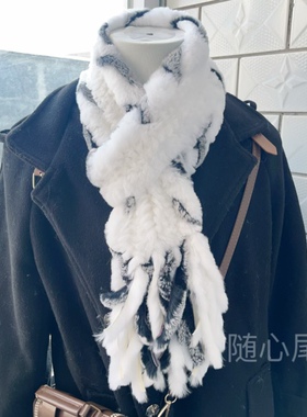 流苏加厚皮草保暖围脖围巾