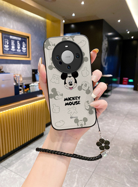 适用华为mate60pro手机壳met50e新款mαte mare潮meto50mae60美特meite50男ma60女mater小众meat挂绳maye60