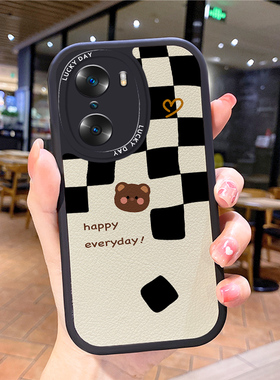 棋盘小羊皮适用华荣耀60pro手机壳honor20s新5G女30青春8x防摔h0n0r50se爆款play6t大气9x系列小众70pr0男套