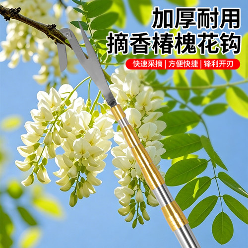 高空采摘槐花钩子伸缩杆香椿榆钱工具龙眼荔枝果子摘果器采摘神器