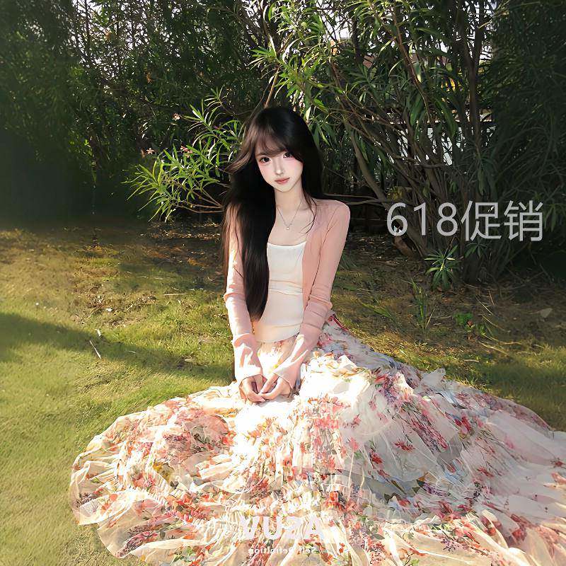 早春氛围感穿搭多巴胺初夏绝美独特设计感漂亮套装公主蛋糕裙子女