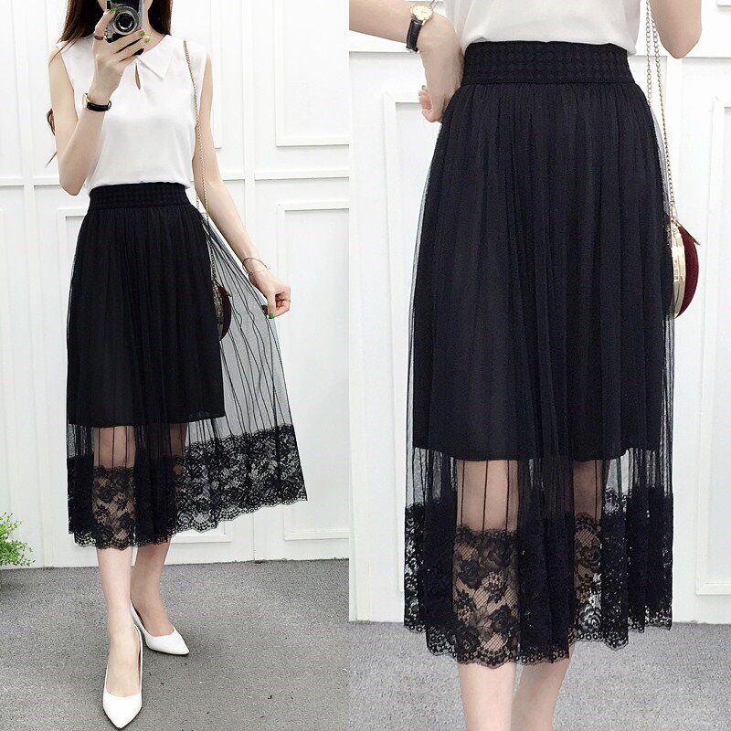 Gauze skirts Mid length version Yarn skirt Paige Lace yarn A word skirt The dress David Pleated skirtin the Women's clothing/Boutique , Skirts  category - from Buy2taobao.com to provide professional Taobao agent buy service