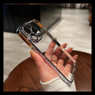 S10防摔Note20全包個(gè)性 簡(jiǎn)約輕奢電鍍銀色邊框適用三星S23手機(jī)殼S22Ultra高級(jí)感S21透明S20男女款 創(chuàng)意超薄日韓
