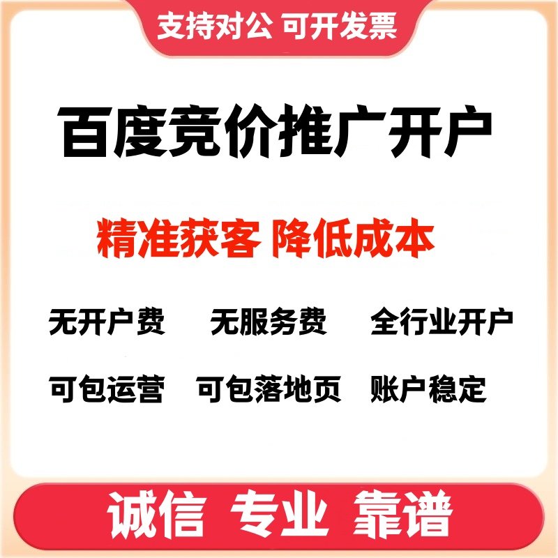 百度竞价推广开户搜索广告代运营推广开户包基木鱼落地页设计制作