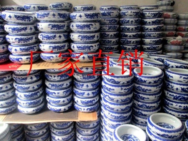 烟灰缸包邮景德镇陶瓷笔洗仿古青花陶瓷花盆水浅小金鱼缸小乌龟缸