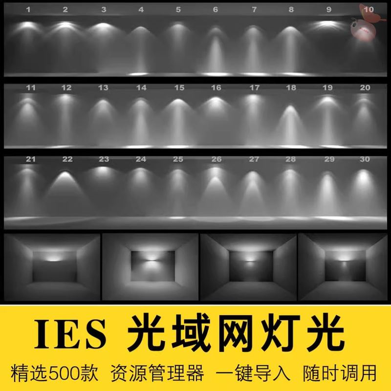 ies灯光文件3dmax光域网插件pm插件模型灯光管IES光域网参数素材图片