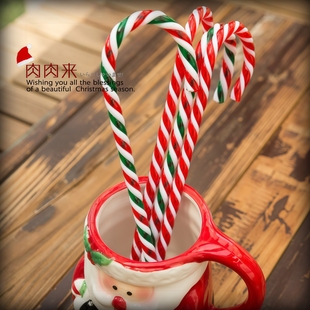 圣诞节拐杖棒挂饰耶诞节小挂件圣诞树装 饰品小棒糖咖啡店面包店铺