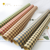 B复古牛皮纸格子包装 书皮纸幼儿园环创手工纸格纹彩纸 纸礼品包装