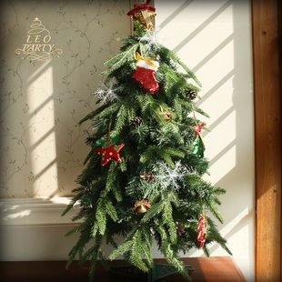 圣诞树积雪仿真圣诞节装 饰加密长松果桌面树摆件商场美陈布置耶诞