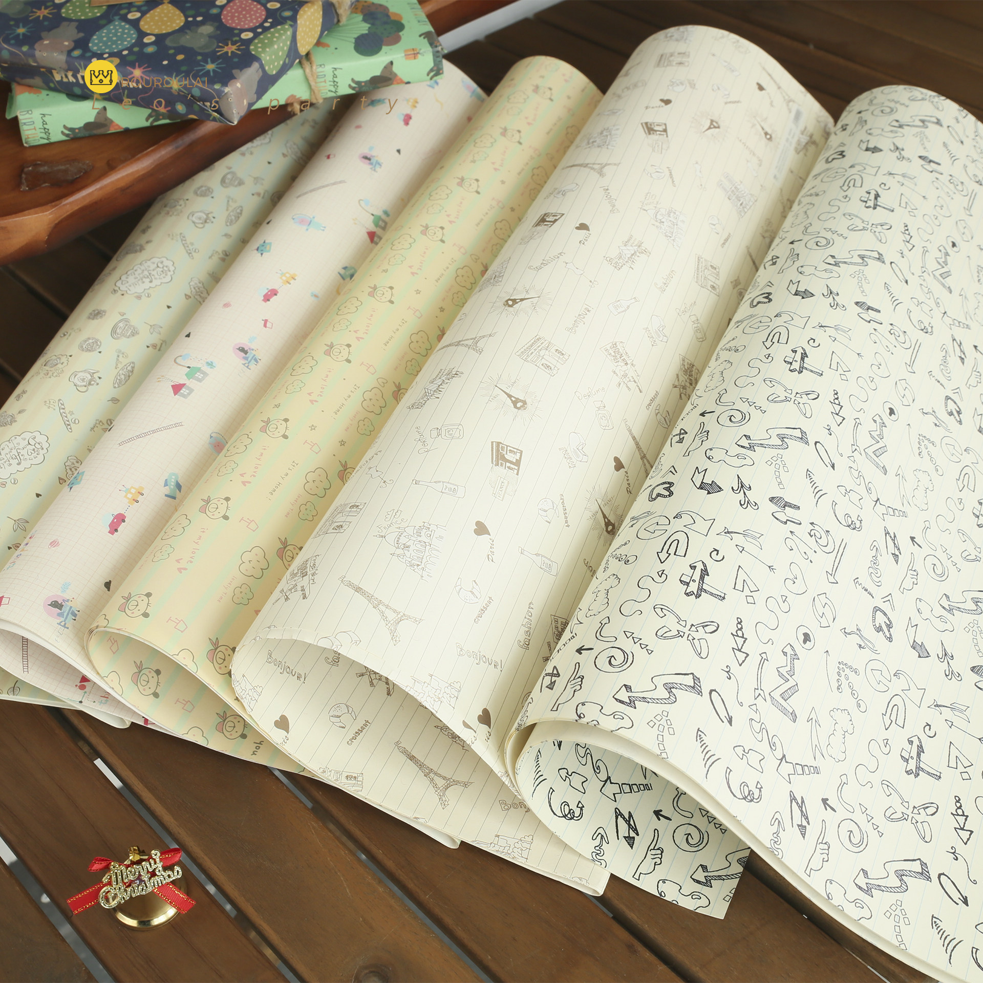 童画系列包装纸礼物纸书皮纸礼品鲜花手工环创纸张质纸（运费险）