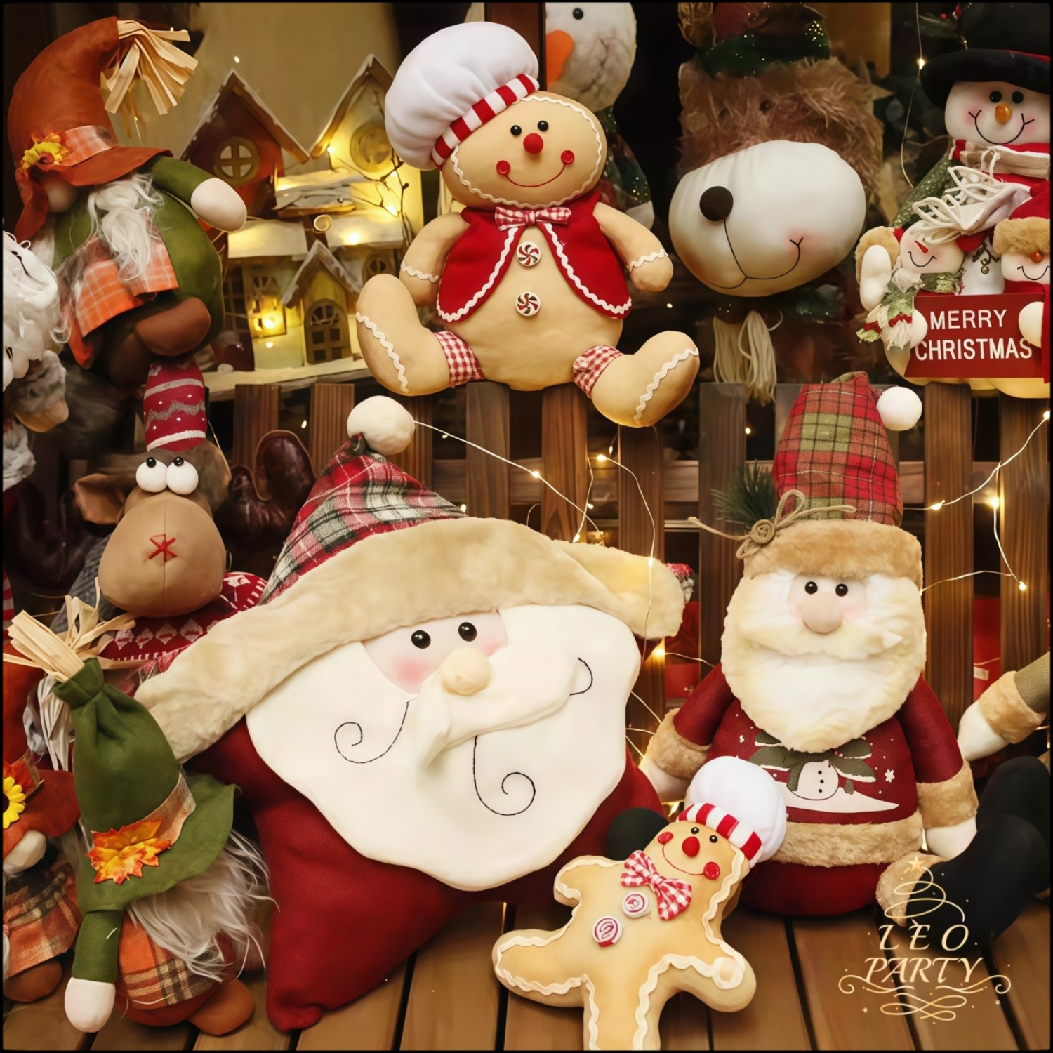 圣诞节玩偶耶诞公仔礼物摆件商场美陈布置装饰橱窗老人雪人姜饼人