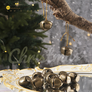 B圣诞节金属迷你铃铛挂件圣诞树挂饰装 饰铃铛金古铜色耶诞节
