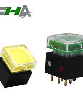 方形15X15带灯按键导播台切换台专用水晶按键矩阵开关复位双色灯