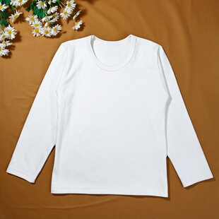【品牌】纯色童装经典秋装薄男童女童白t纯棉儿童冬内衣打底衫黑