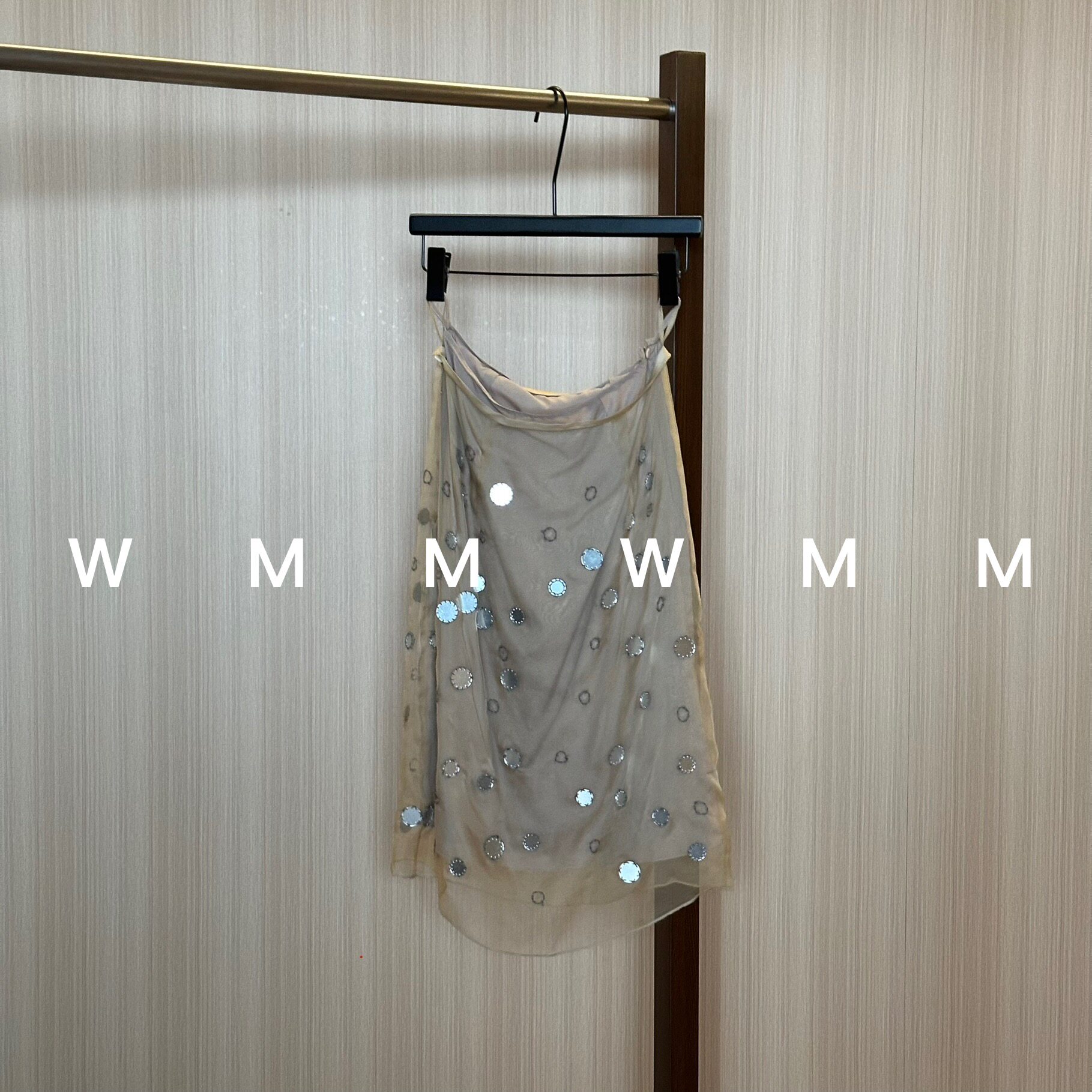 WMM重工珠片桑蚕丝半身短裙女春夏新款百搭时尚休闲设计气质半裙