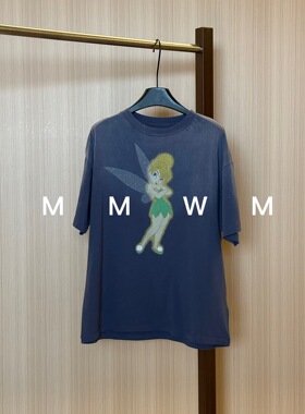 WMM小飞侠美式短袖圆领T恤套头夏季新款印花图案宽松休闲上衣女