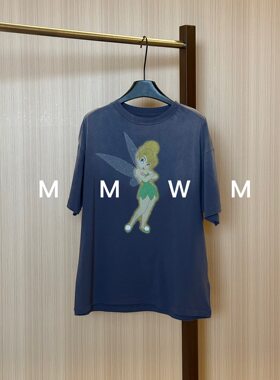 WMM小飞侠美式短袖圆领T恤套头夏季新款印花图案宽松休闲上衣女