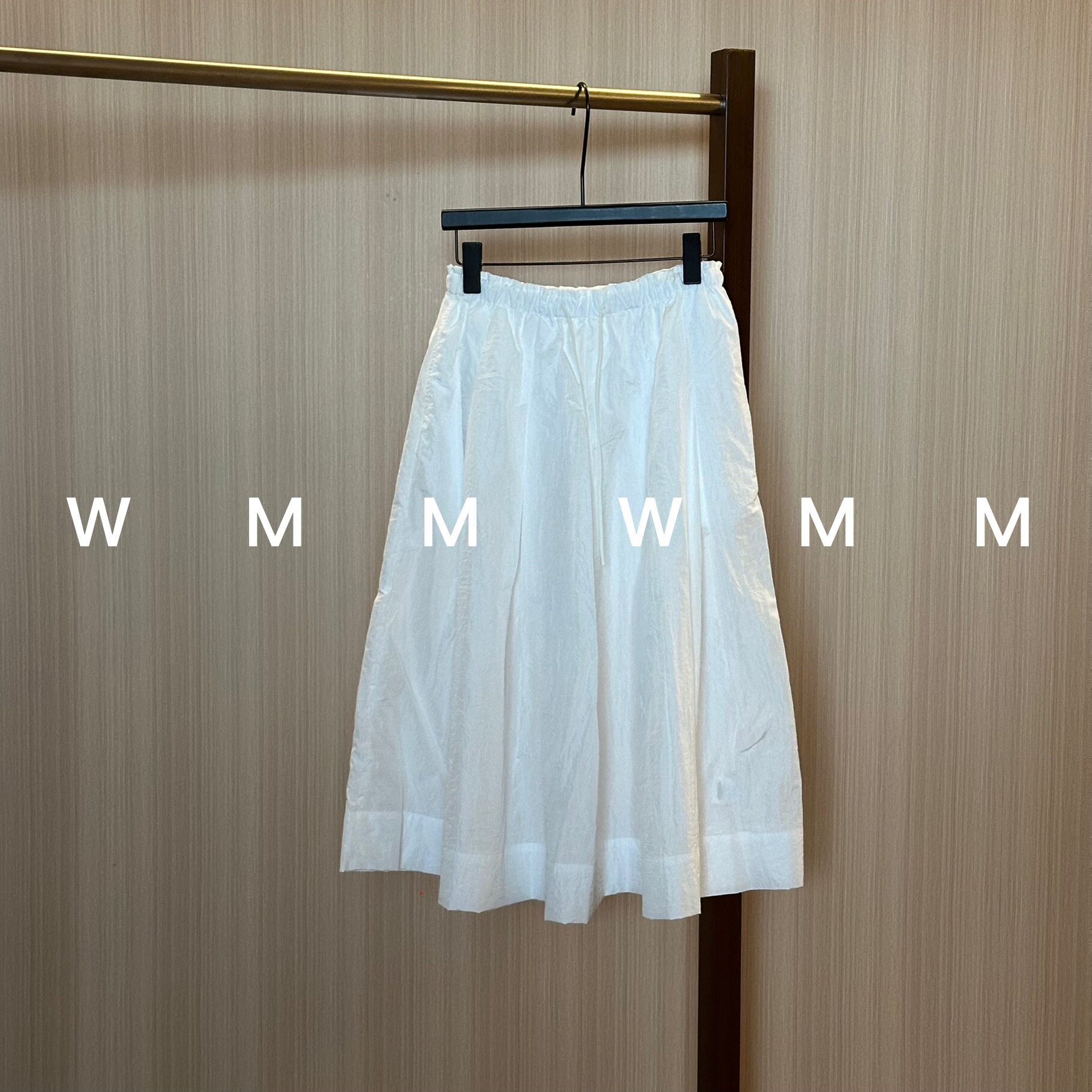 WMM白色户外风松紧腰半身裙女新款休闲百搭韩时尚舒适显瘦中长裙