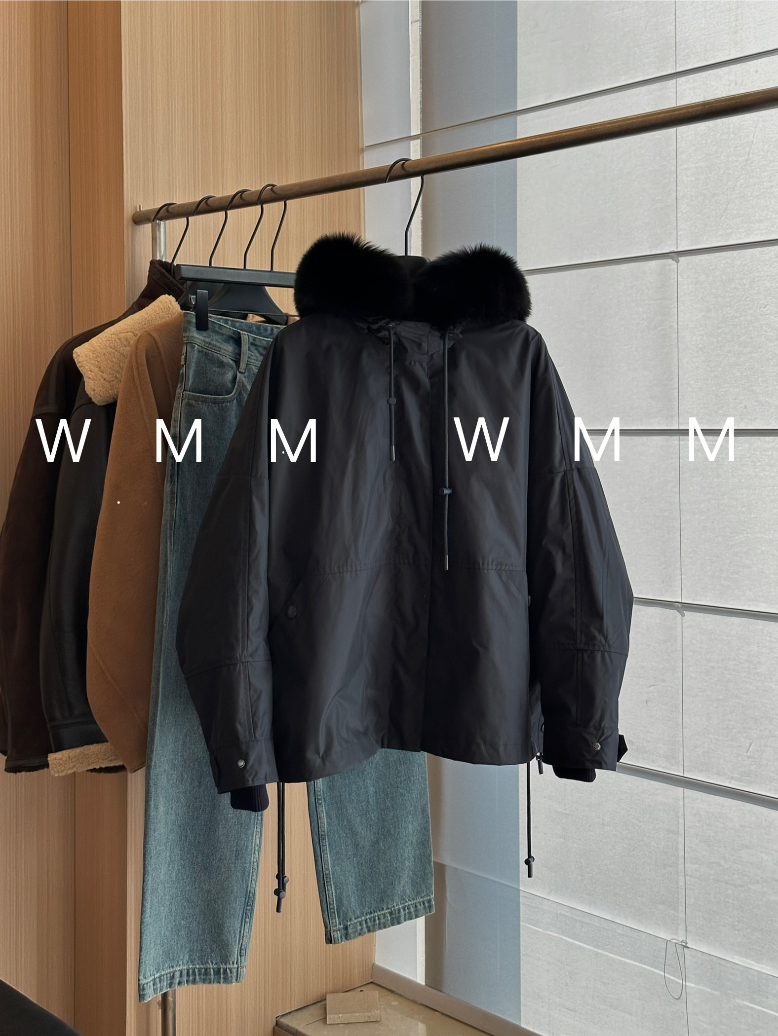 WMM高定派克毛领可拆卸外套秋冬女百搭休闲时尚秋冬新款保暖上衣