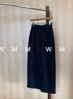 WMM复古水洗藏青休闲裤阔腿裤女新款休闲百搭时尚气质显瘦裤子韩