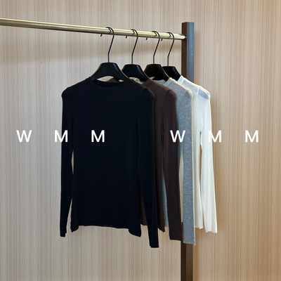 WMM打底软糯亲肤女内搭打底显瘦长袖纯色百搭洋气柔感透气圆领韩