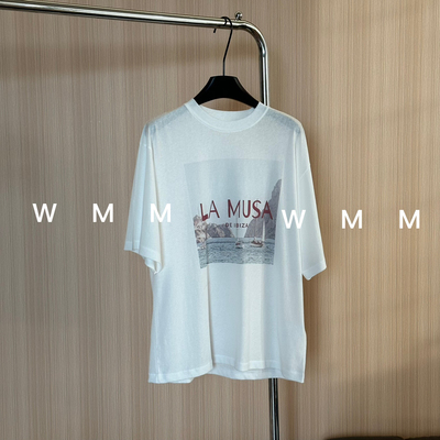 WMM海湾字母短袖T恤女士宽松夏季新款百搭时尚圆领纯色韩版上衣