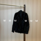 WMM黑v卷毛小湖羊真一体卷卷毛毛外套女显瘦秋冬百搭轻奢高级设计
