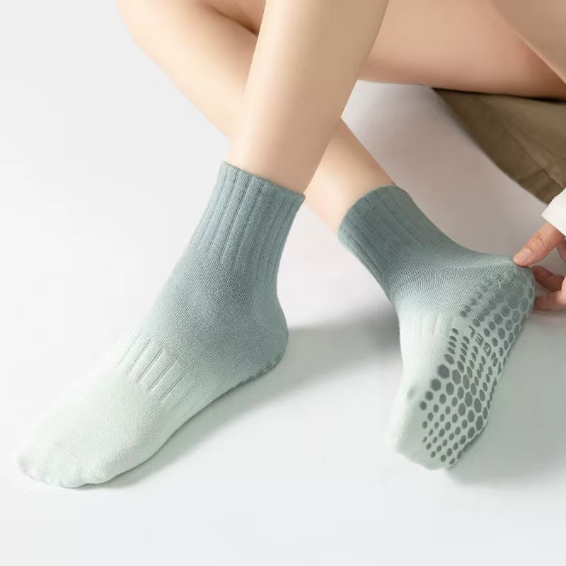 渐变瑜伽袜子防滑专业女普拉提袜子室内健身舞蹈地板袜